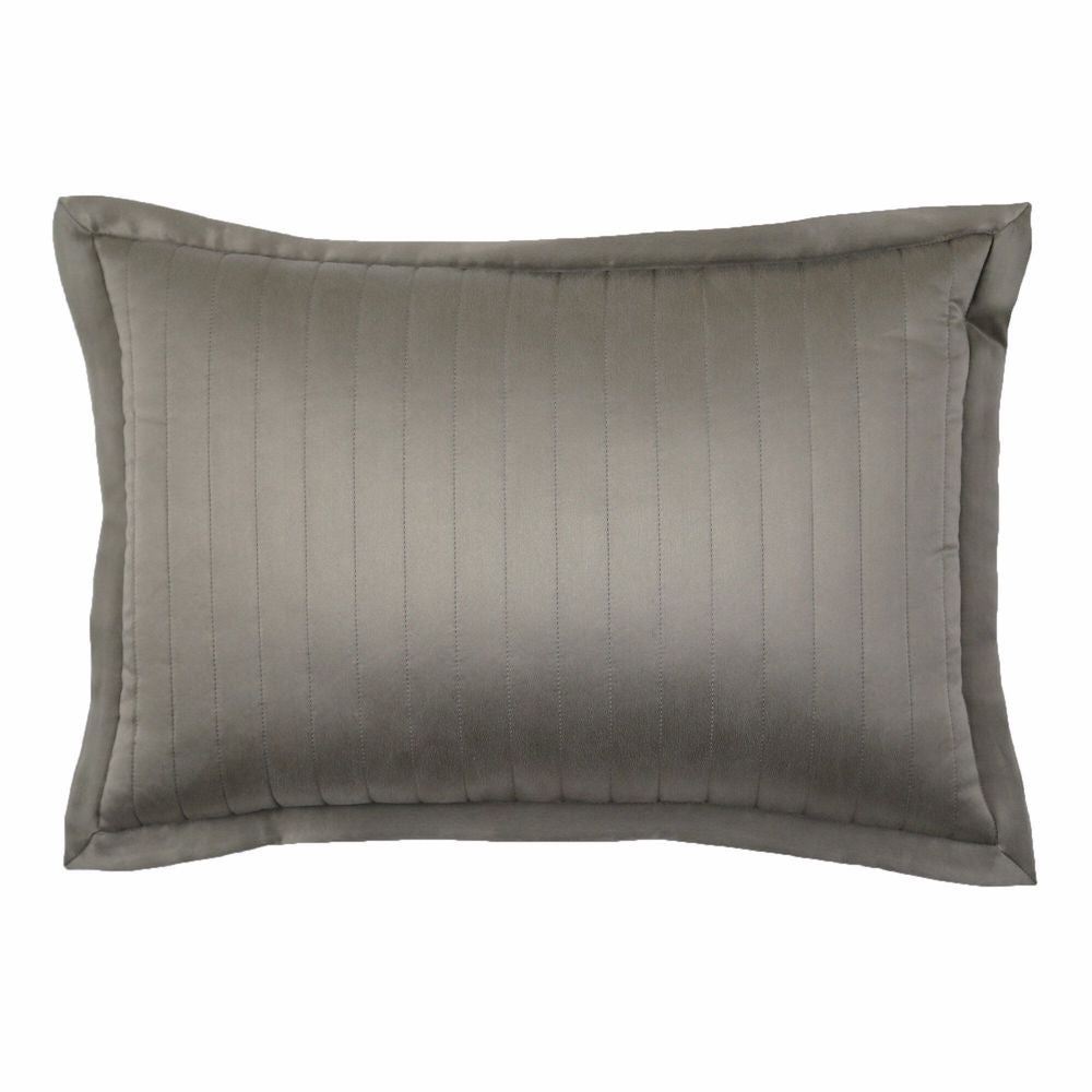 Fig Linens - Metal Charmeuse Channel Quilted Sham by Ann Gish