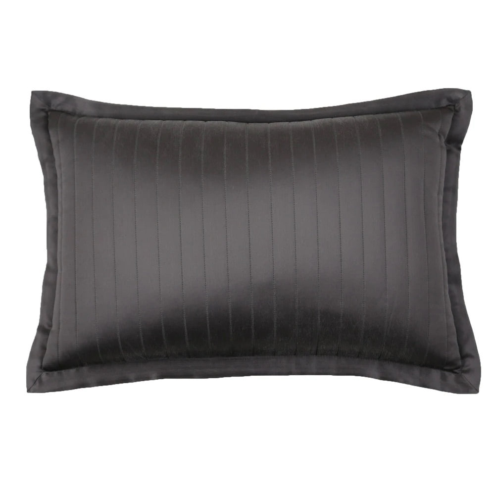 Charcoal Charmeuse Channel Quilted Pillows by Ann Gish | Fig Linens
