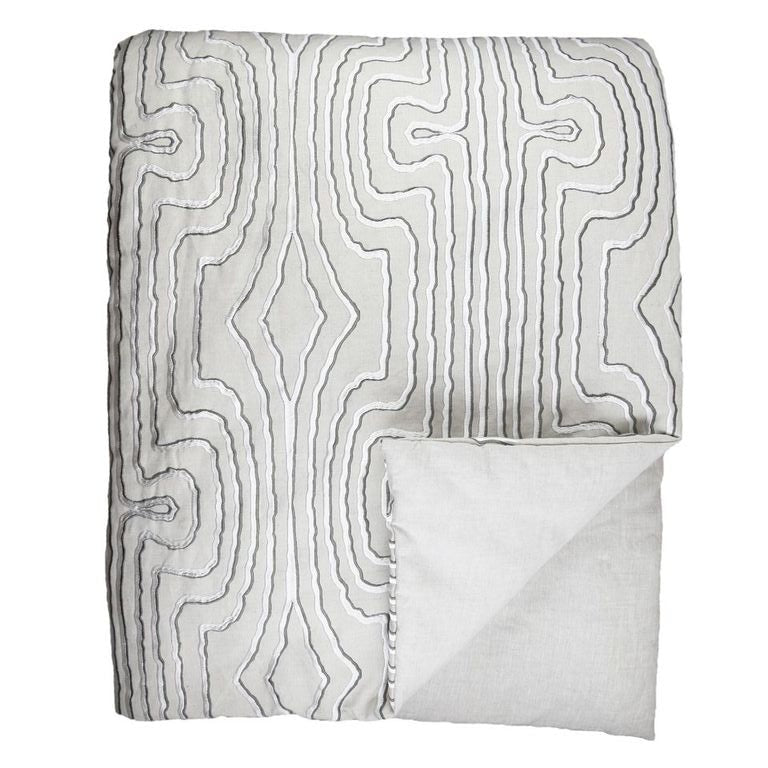 Contour Natural & Charcoal Throw by Ann Gish | Fig Linens