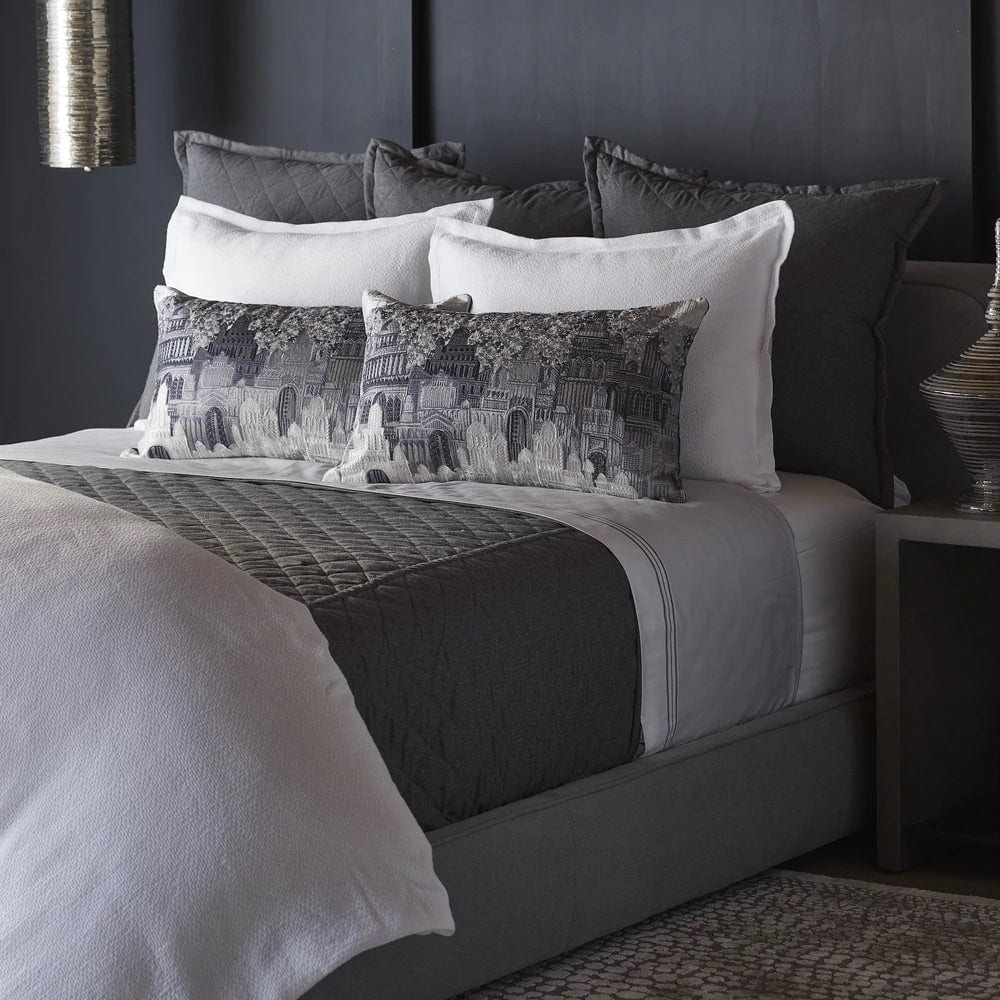 Lifestyle -Flannel Grey Coverlet Set by Ann Gish | Fig Linens