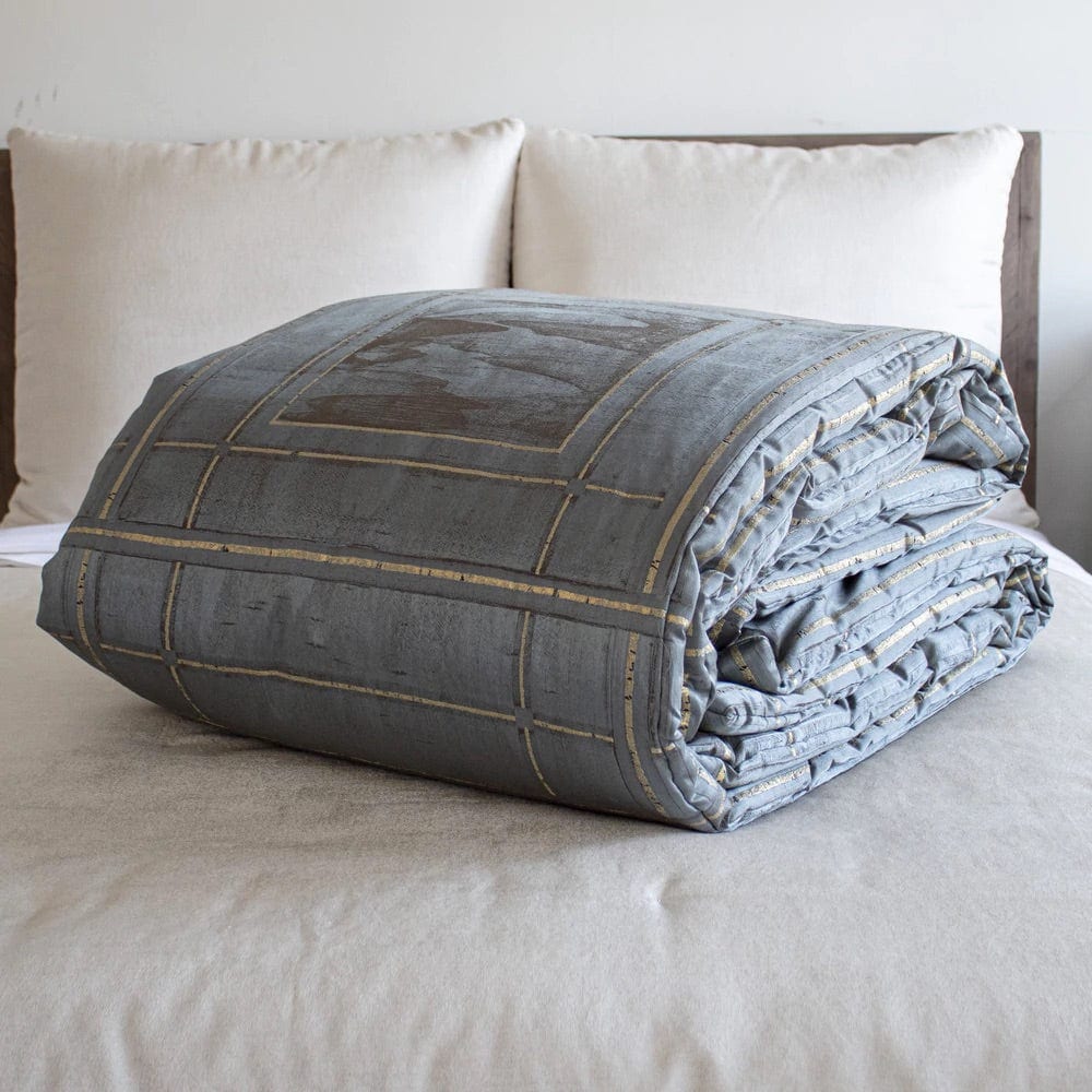 Frame Grey Padded Throw by Ann Gish | Fig Linens and Home