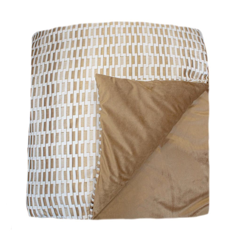 Ingot Gold Embroidered Throw by Ann Gish | Fig Linens