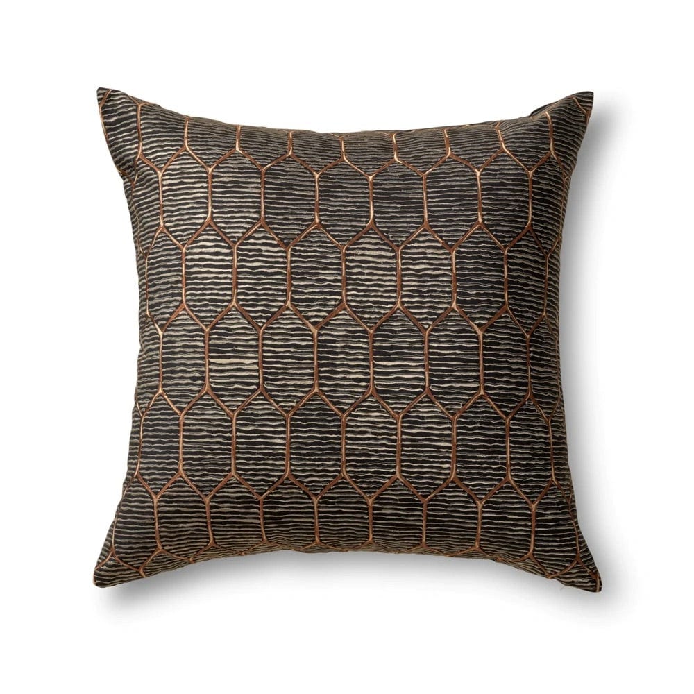 Inro Charcoal Square Decorative Pillow | The Met x Ann Gish