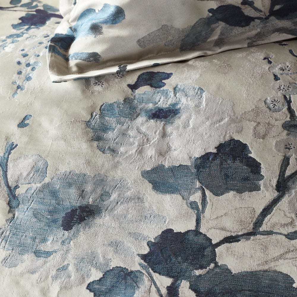 Closeup - Jardin Fleur Silver Bedding by Ann Gish | Fig Linens