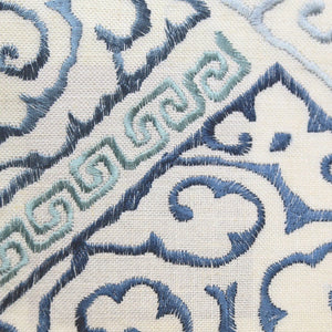 Closeup - Oporto Blue Throw by Ann Gish | Fig Linens and Home