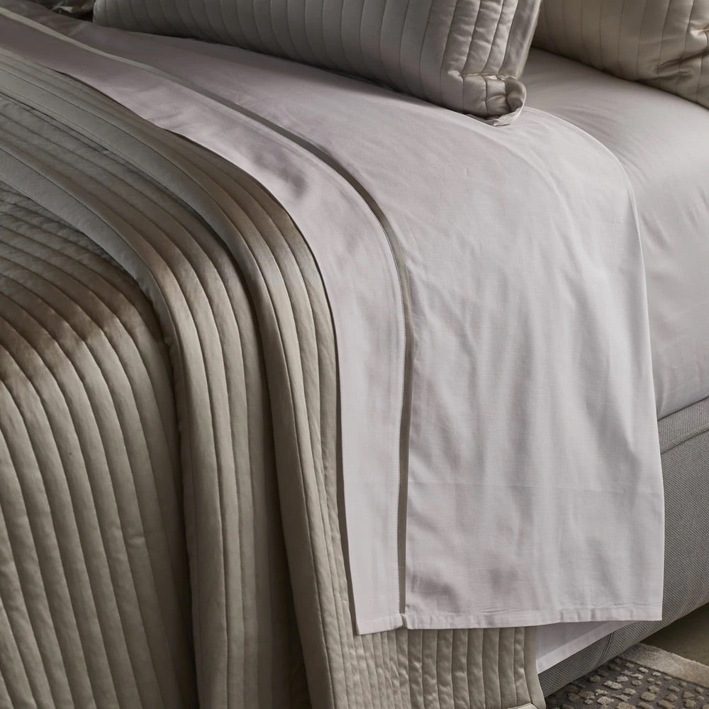 Lifestyle - Cotton Sheet Sets with Charmeuse Trim by Ann Gish | Fig Linens