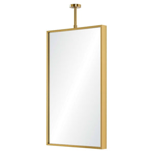 Side - Burnished Brass Mirror with Adjustable Ceiling Mount by Mirror Home