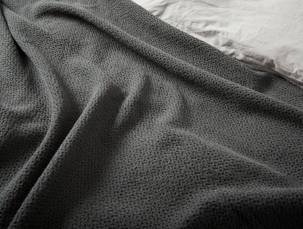 Fig Linens - Shadow Honeycomb Organic Blanket by Coyuchi - Textured blanket