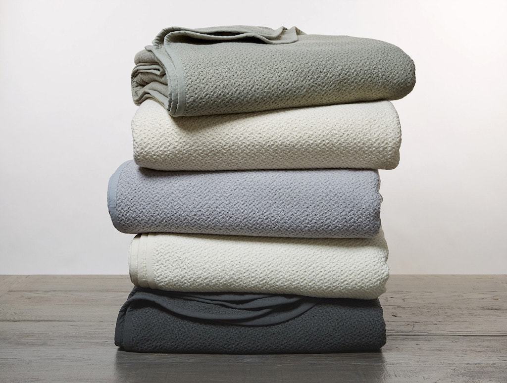 Pewter Honeycomb Organic Blanket by Coyuchi | Fig Linens
