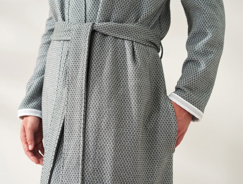 Fig Linens - Coyuchi Organic Robes - Mediterranean bathrobe in shadow gray