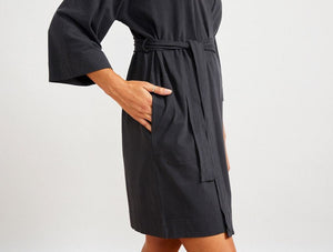 Coyuchi Organic Robes - Solstice Deep Graphite Women's Robe - Fig Linens