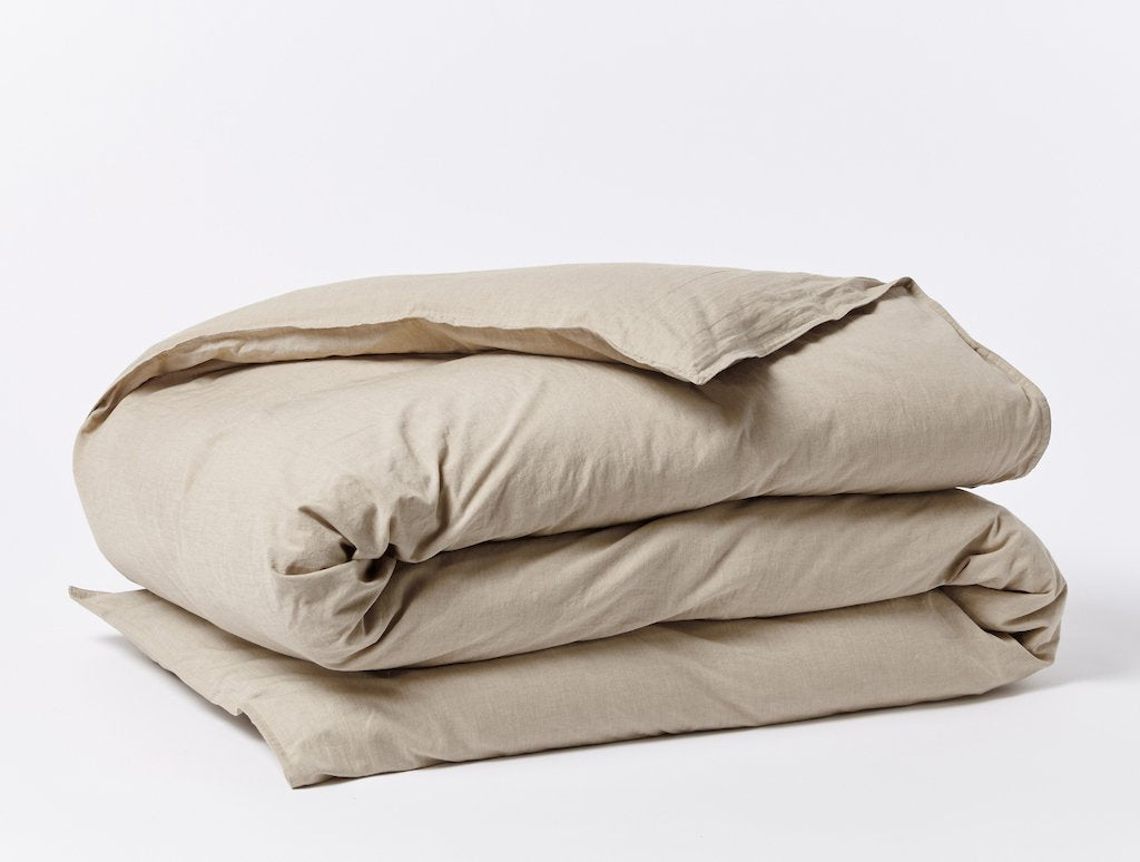 Hazel Chambray Organic Crinkled Percale Duvet by Coyuchi | Fig Linens