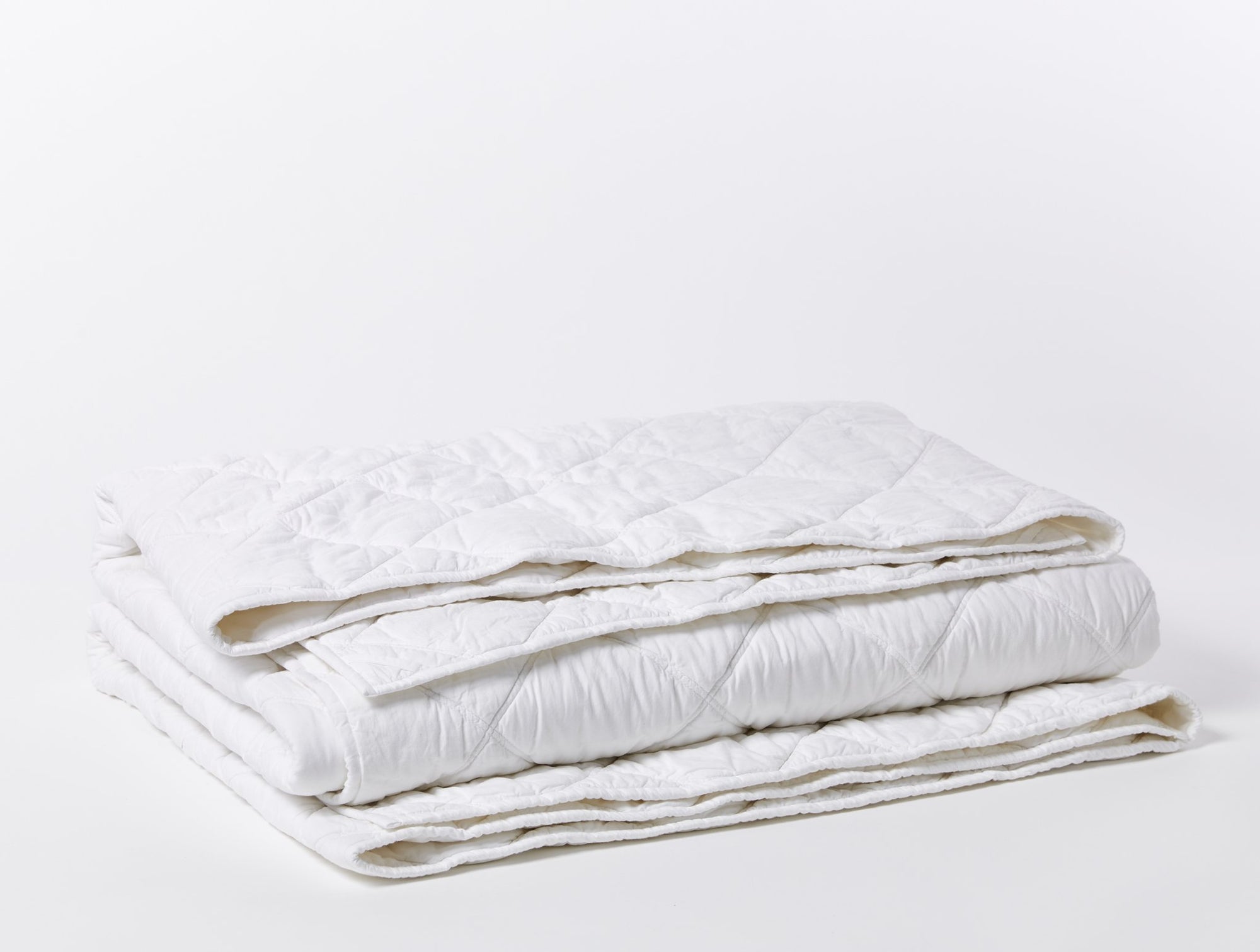 White Diamond Stitched Organic Cotton Duvet Insert by Coyuchi - Fig Linens