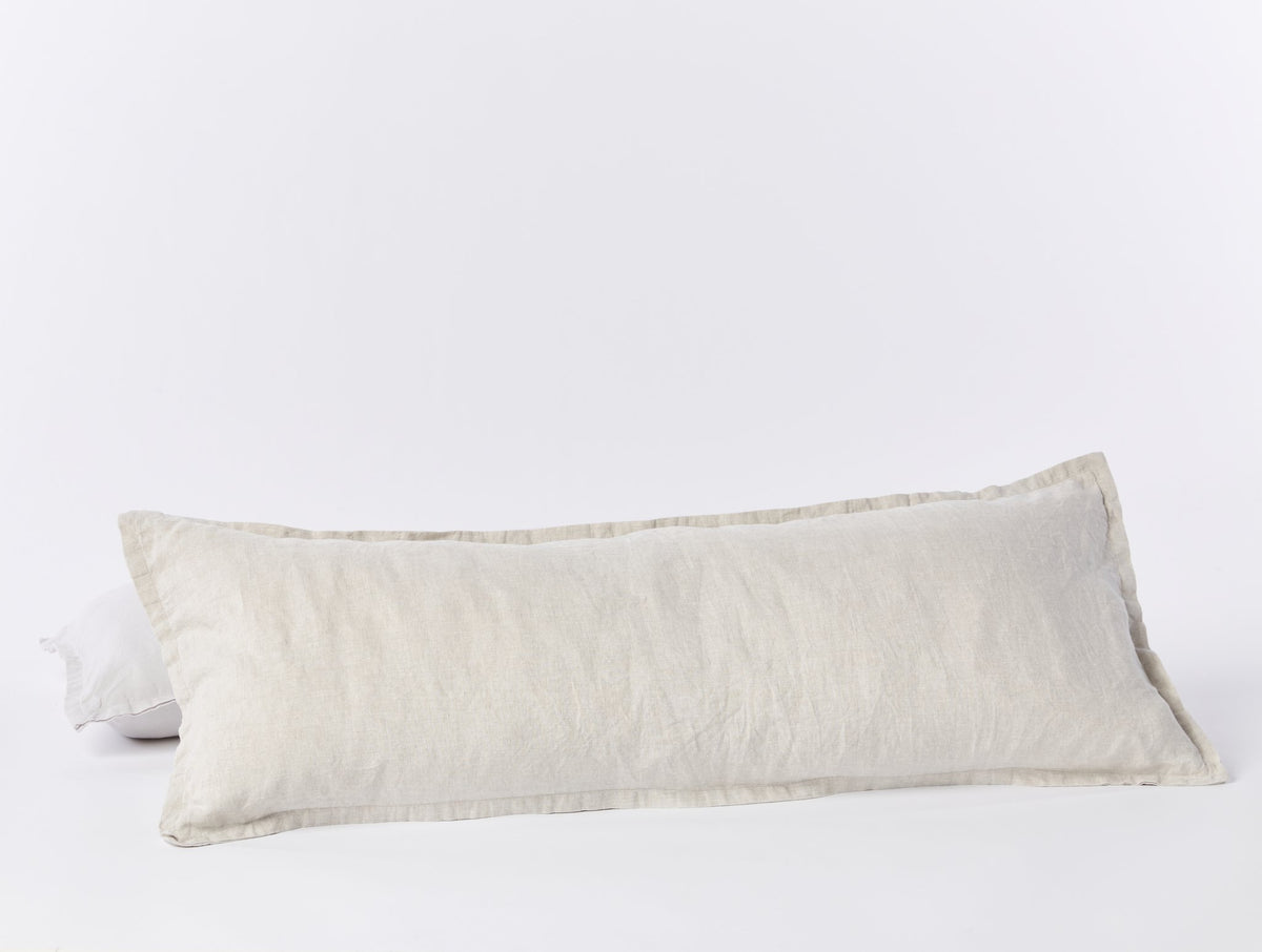 Fig Linens - Natural Organic Relaxed Linen Lumbar Pillow by Coyuchi