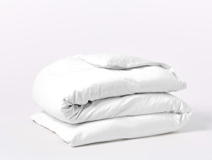 Fig Linens - Organic Relaxed Sateen Alpine White Bedding by Coyuchi - Duvet Cover