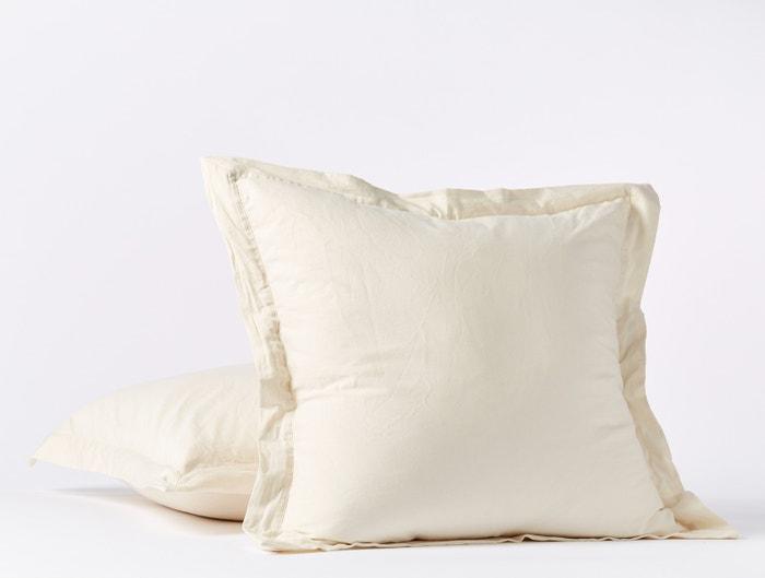 Fig Linens - Organic Relaxed Sateen Undyed Bedding by Coyuchi - Euro Sham
