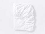 Fig Linens - Organic Relaxed Sateen Alpine White Bedding by Coyuchi - Fitted Sheet