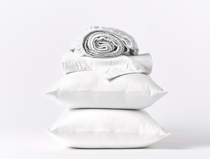 Organic Relaxed Sateen White Sheet Sets by Coyuchi | Fig Linens