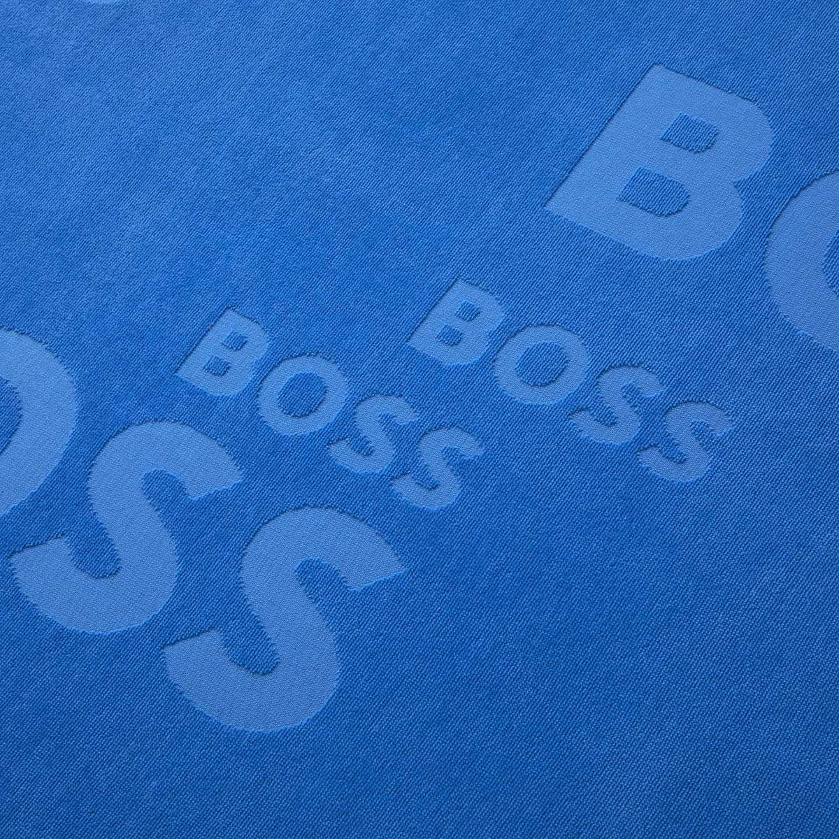 Logo Detail - Coast Blue Beach Towel by Hugo Boss | Fig Linens 