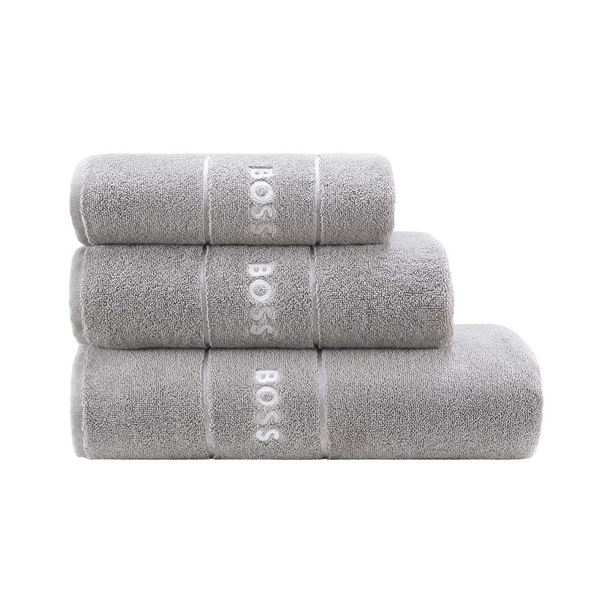 Plain Concrete Bath Towels by Hugo Boss | Fig Linens