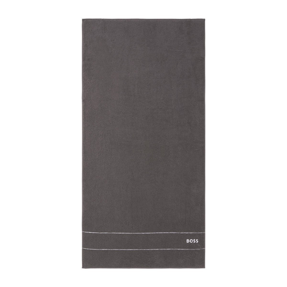 Fig Linens - Plain Graphite Bath Towels by Hugo Boss  - Grey Bath Towel