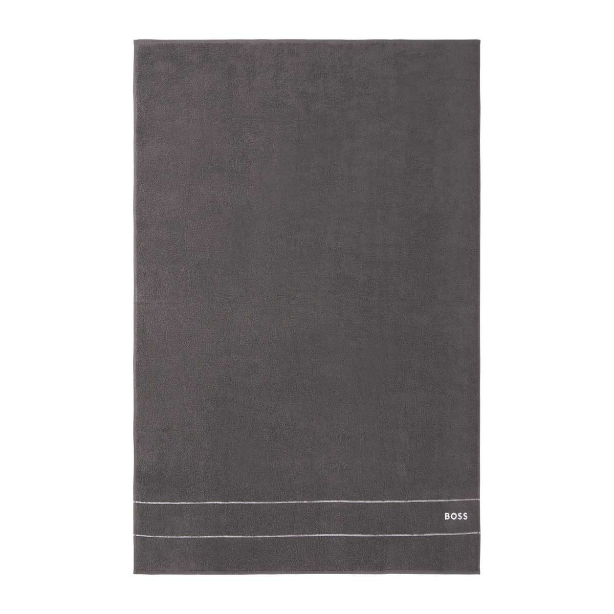 Fig Linens - Plain Graphite Grey Bath Sheet by Hugo Boss 