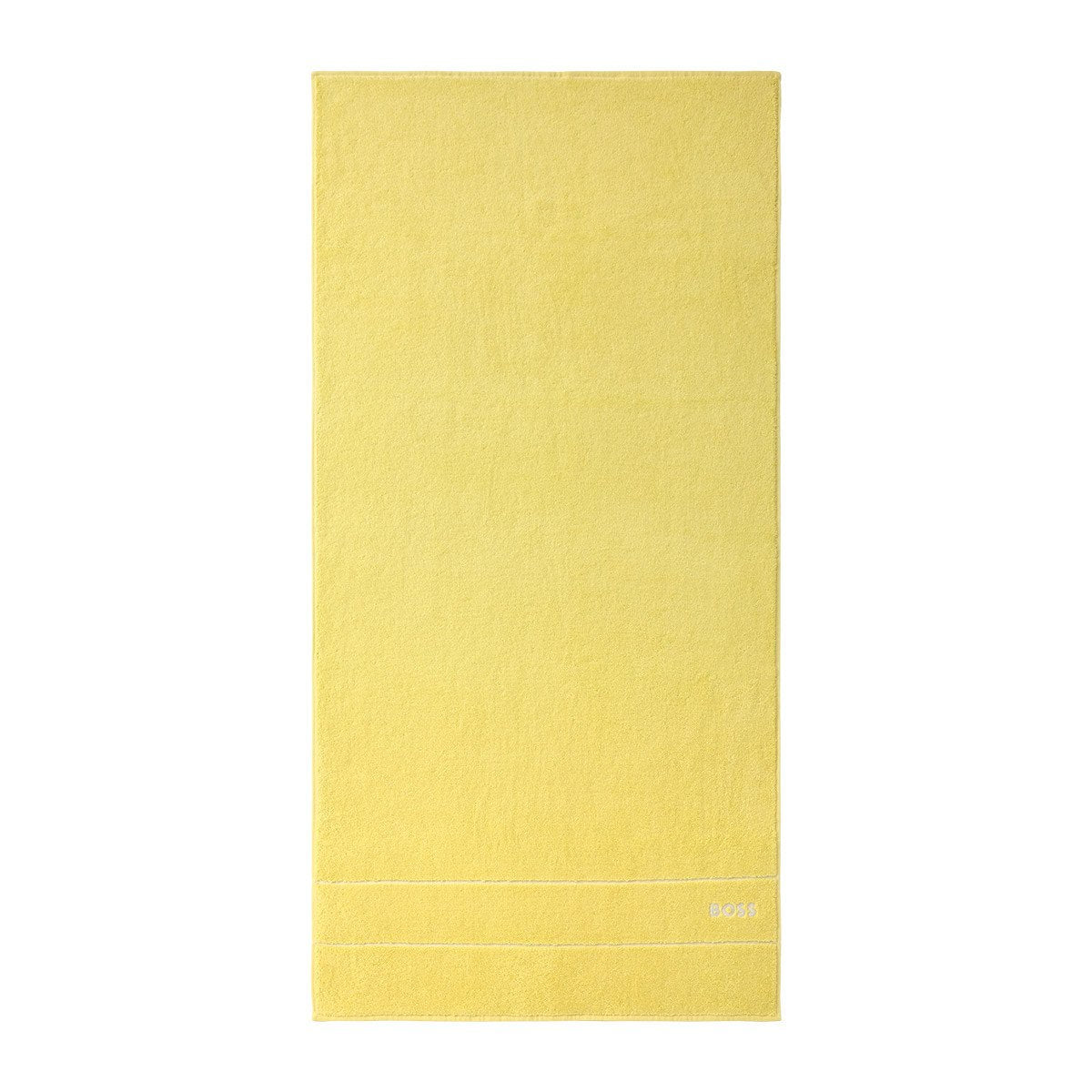 Fig Linens - Plain Limelight Bath Towels by Hugo Boss  - Yellow Bath Towel
