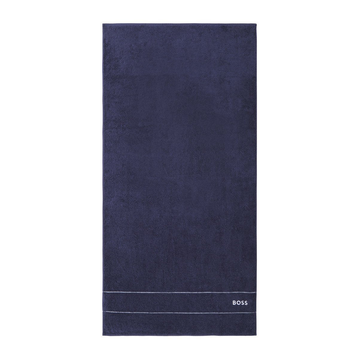 100% Cotton - Plain Navy Bath Towel by Hugo Boss | Fig Linens