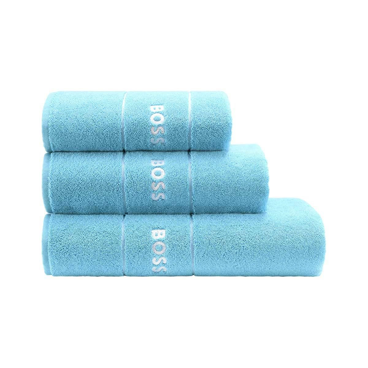 Plain River Blue Bath Towels by Hugo Boss | Fig Linens