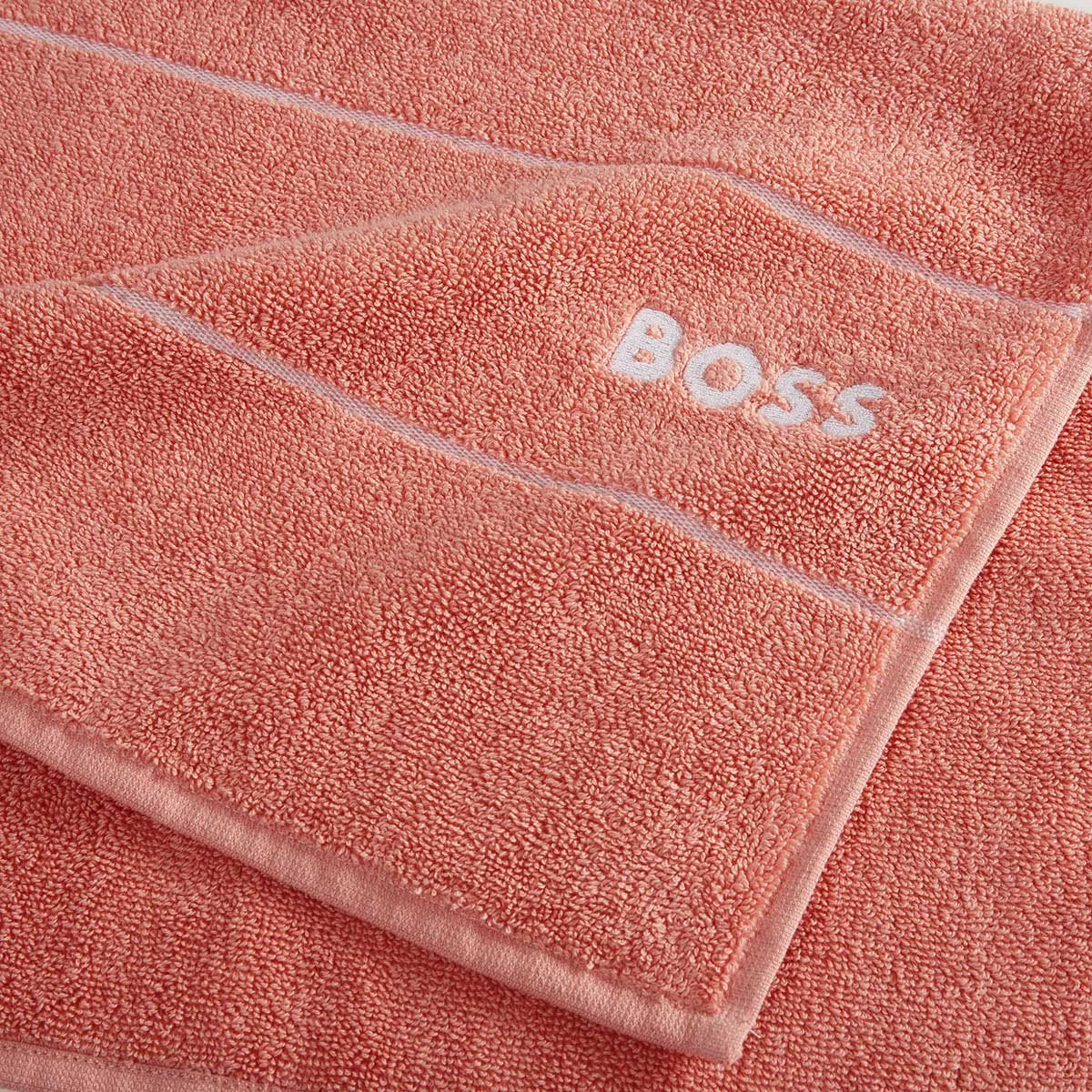Fig Linens - Plain Sorbet Bath Towels by Hugo Boss - Closeup