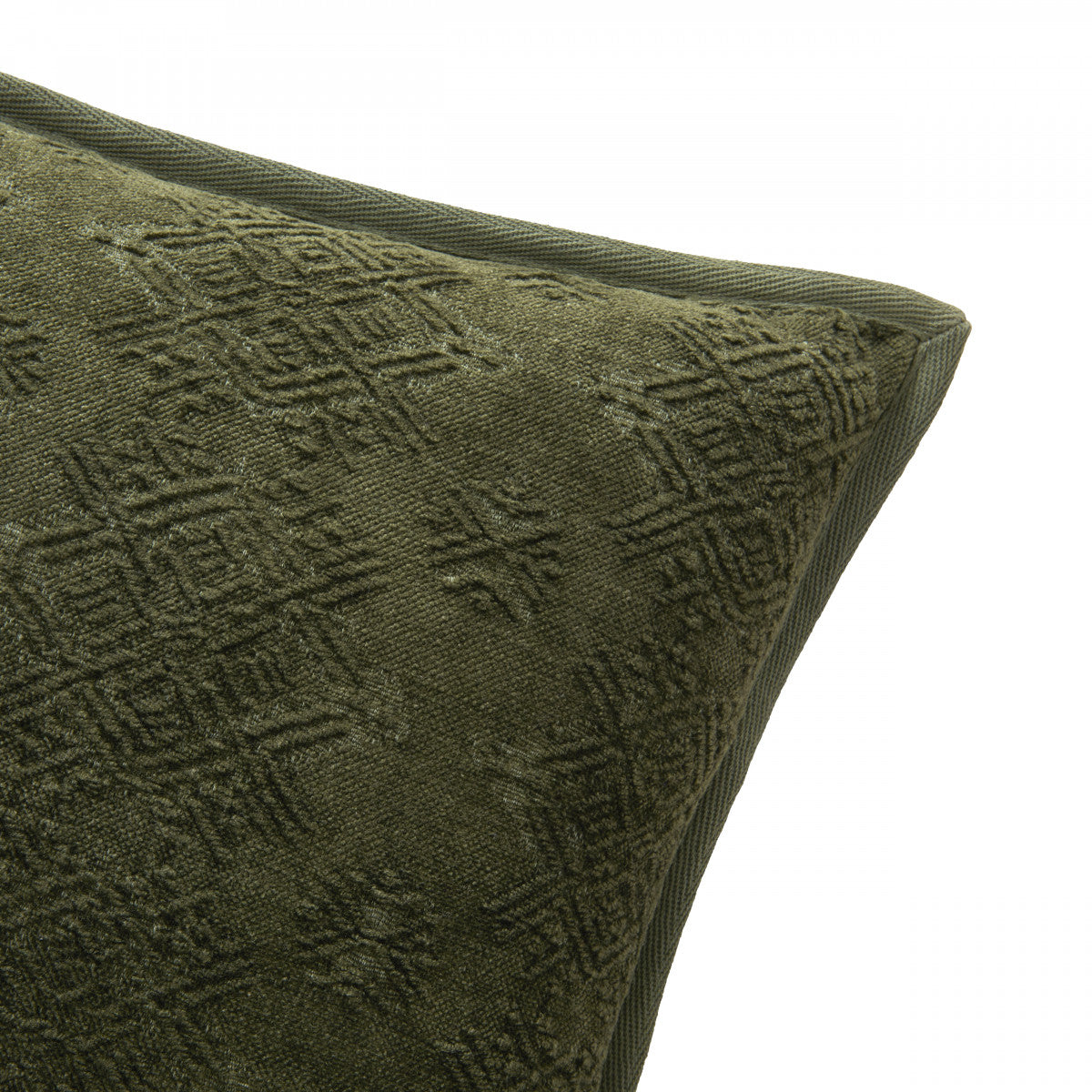 Closeup - Syracuse Kaki Square Decorative Pillow by Iosis | Fig Linens
