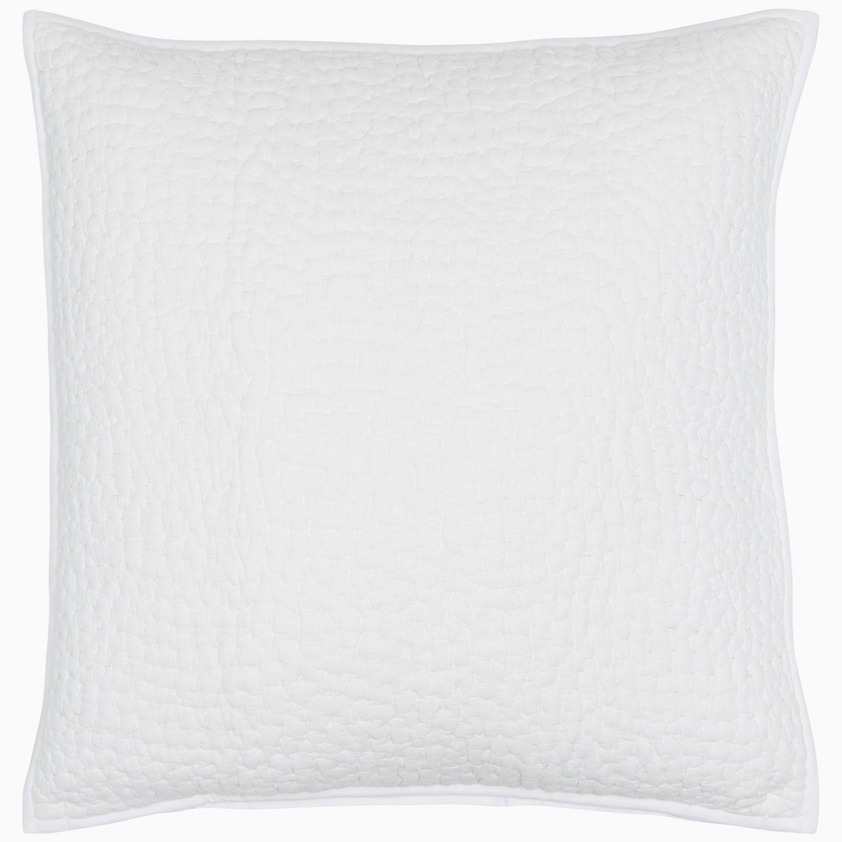 White Hand Stitched Decorative Pillow by John Robshaw | Fig Linens