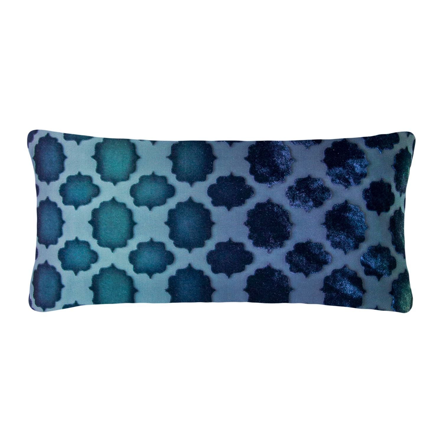 Mod Fretwork Velvet Boudoir Pillows by Kevin O’Brien Studio - Fig Linens