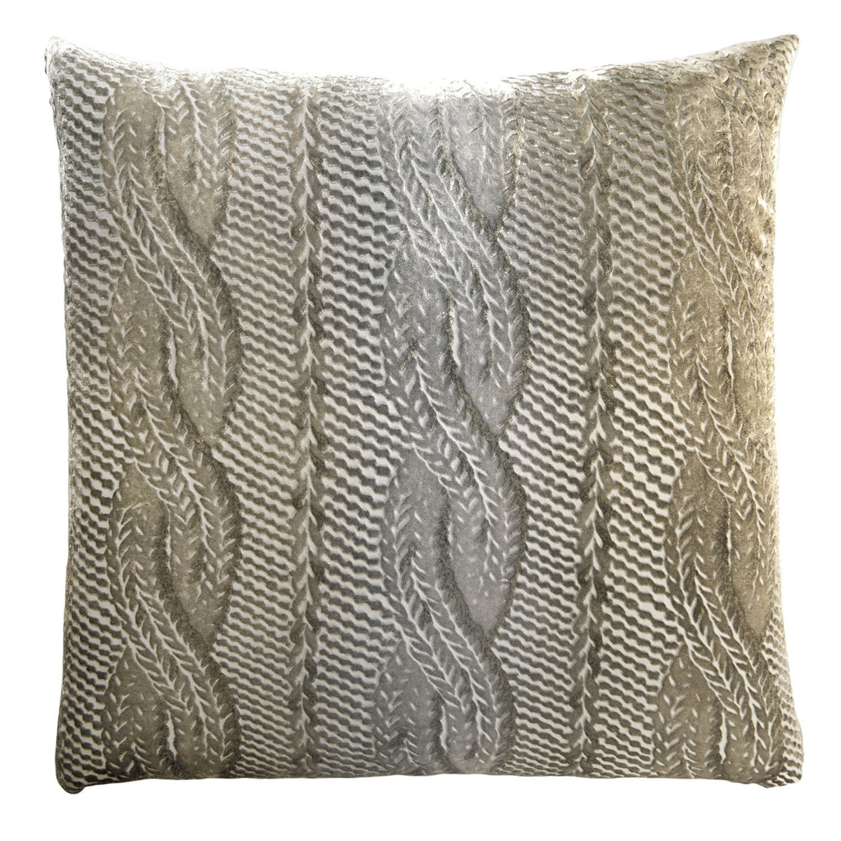 Nickel Cable Knit Velvet Pillow by Kevin O&#39;Brien Studio | Fig Linens