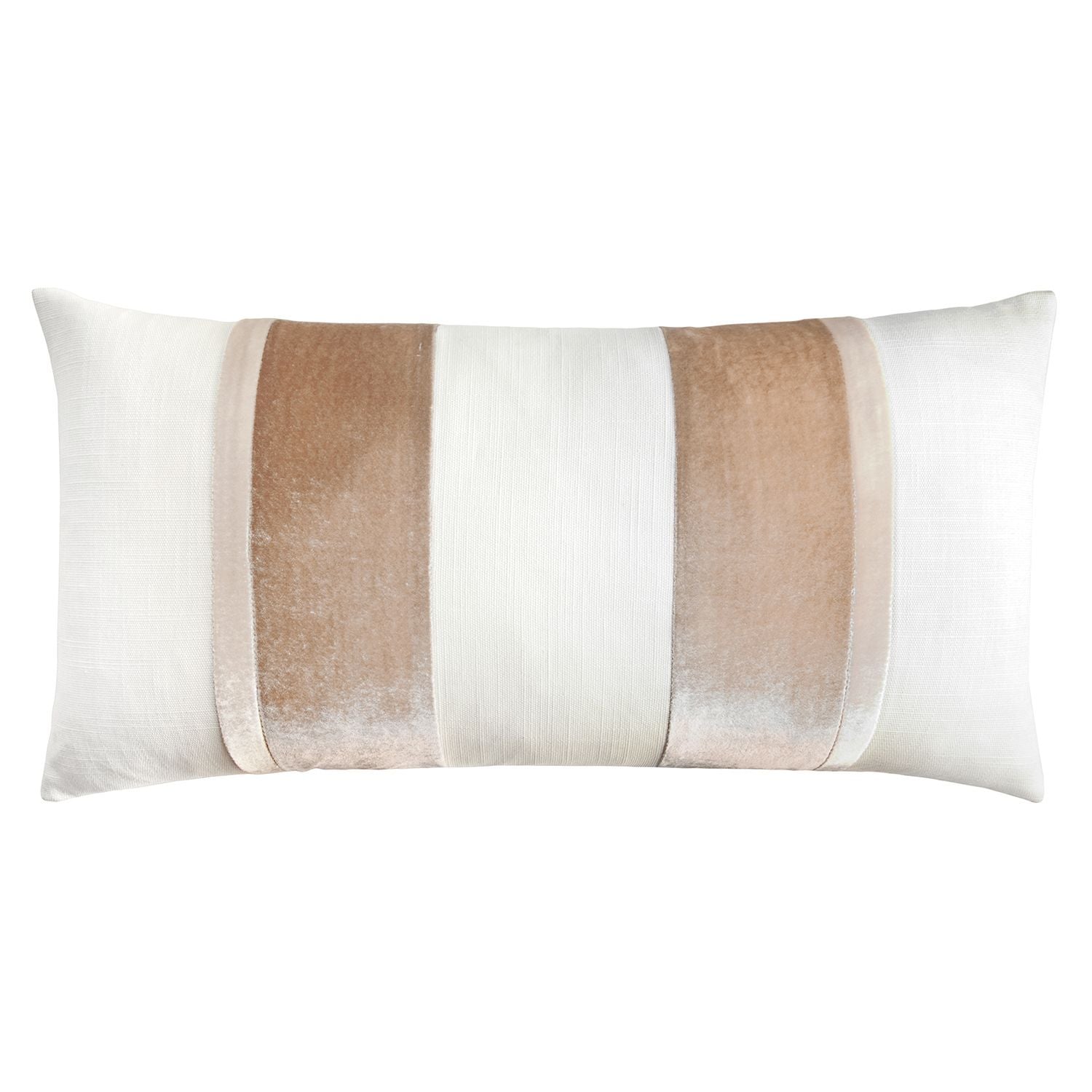 Fig Linens - Latte Stripe Oblong Decorative Pillow by Kevin O'Brien Studio