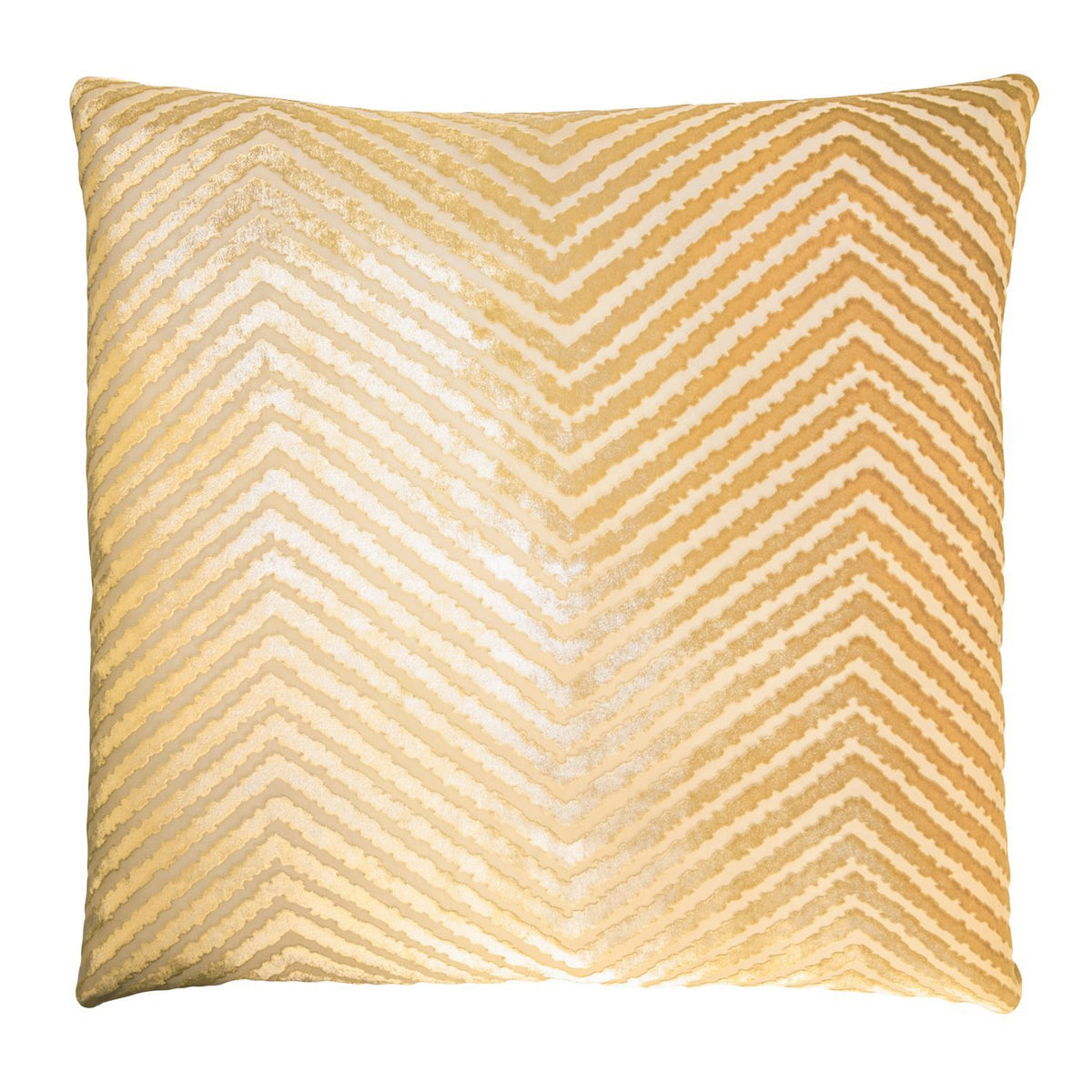 Gold Beige Chevron Decorative Pillow by Kevin O&#39;Brien Studio