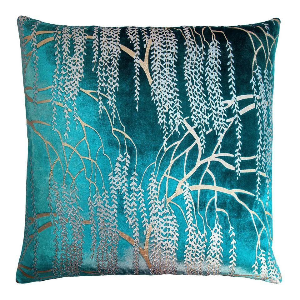 Pacific Willow Metallic Decorative Pillow by Kevin O&#39;Brien Studio