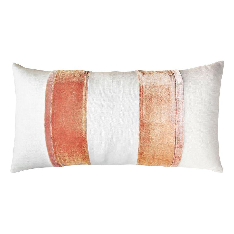 Fig Linens - Mango Stripe Oblong Decorative Pillow by Kevin O&#39;Brien Studio