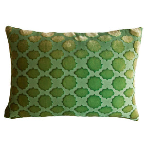 Mod Fretwork Grass Velvet Pillows by Kevin O'Brien Studio - Fig Linens
