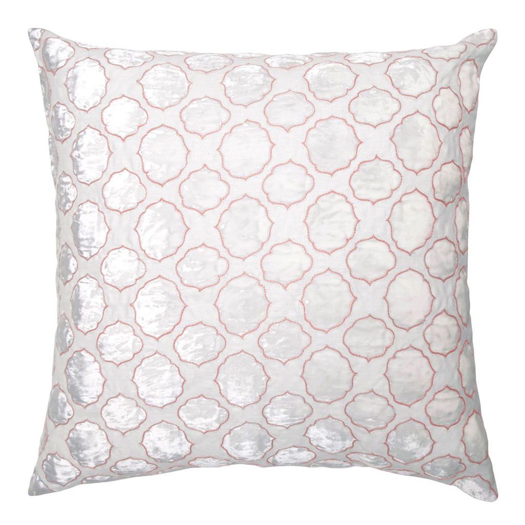 Fig Linens - Apricot Tile Velvet Appliqué Pillow by Kevin O&#39;Brien Studio