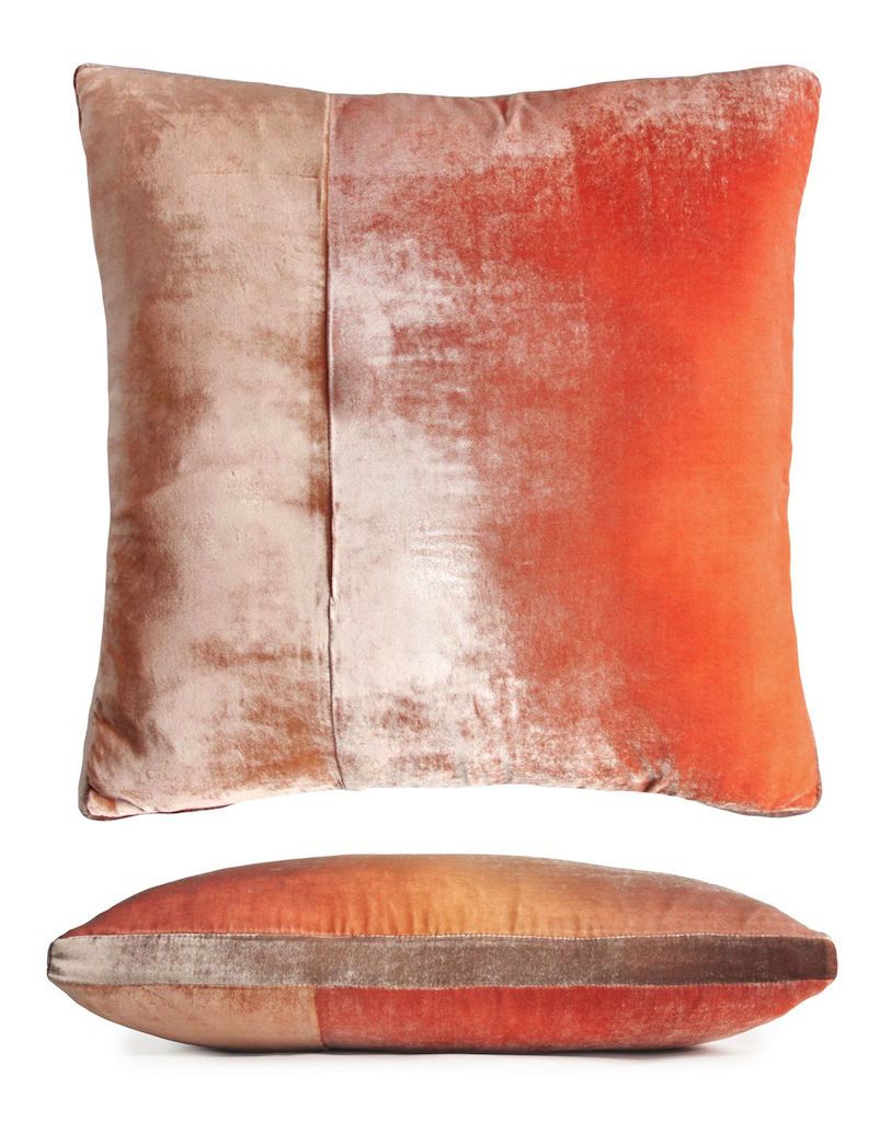 Fig Linens - Sunstone Color Block Velvet Pillow by Kevin O&#39;Brien Studio 