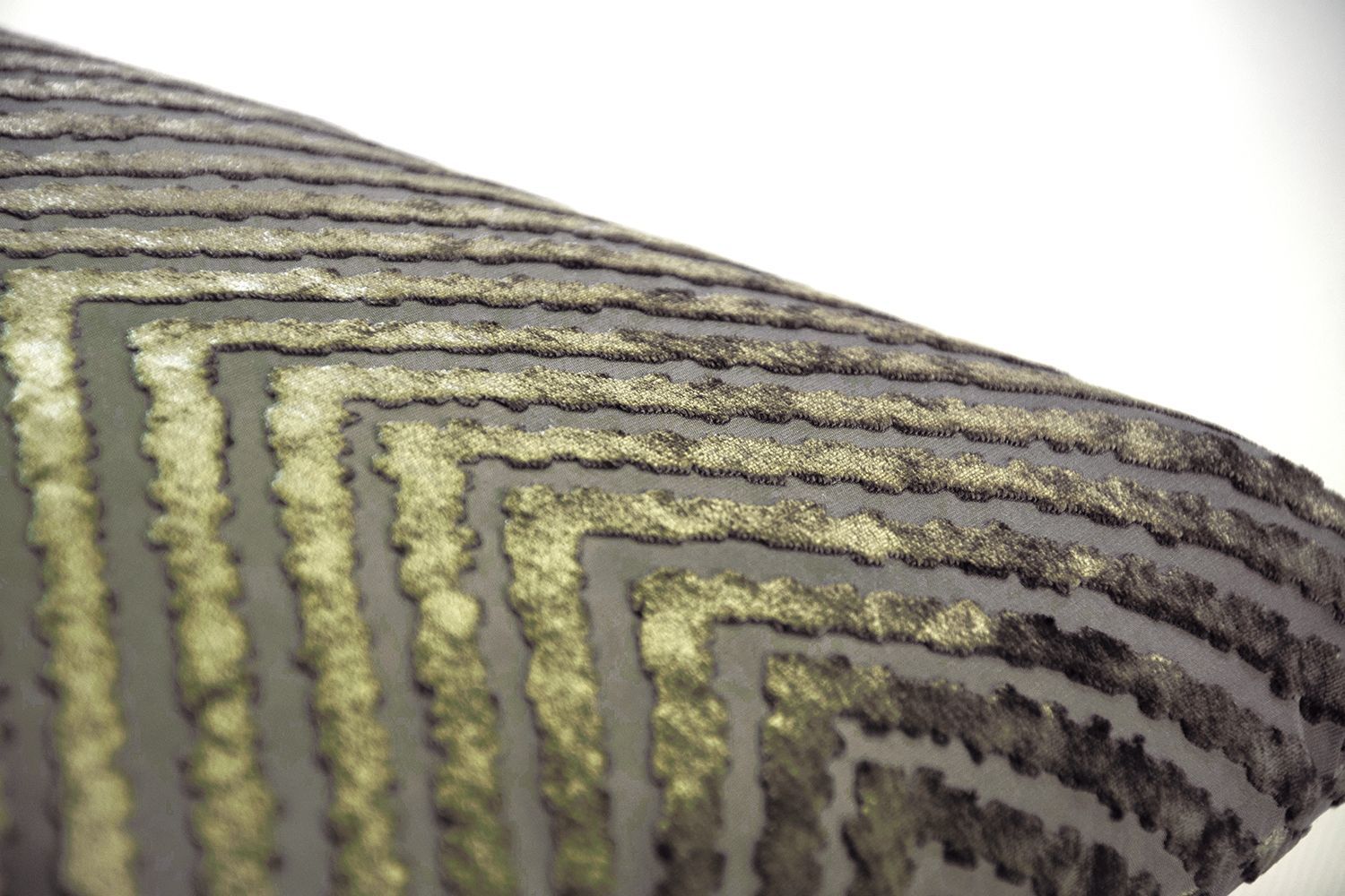 Fig Linens - Oregano Chevron Decorative Pillow by Kevin O'Brien Studio - Details