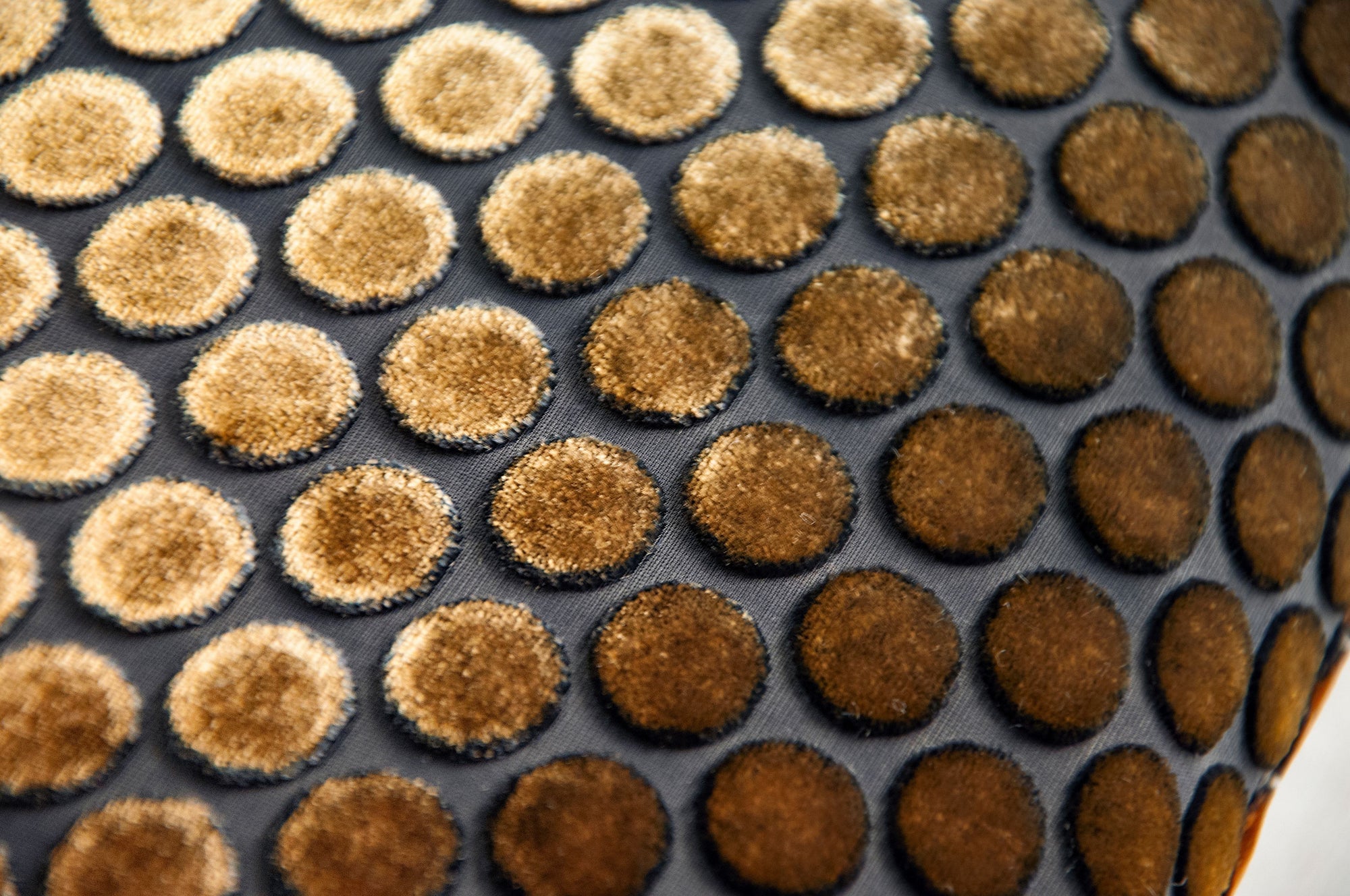 Fig Linens - Dots Copper Ivy Velvet Pillow by Kevin O'Brien Studio - Detail