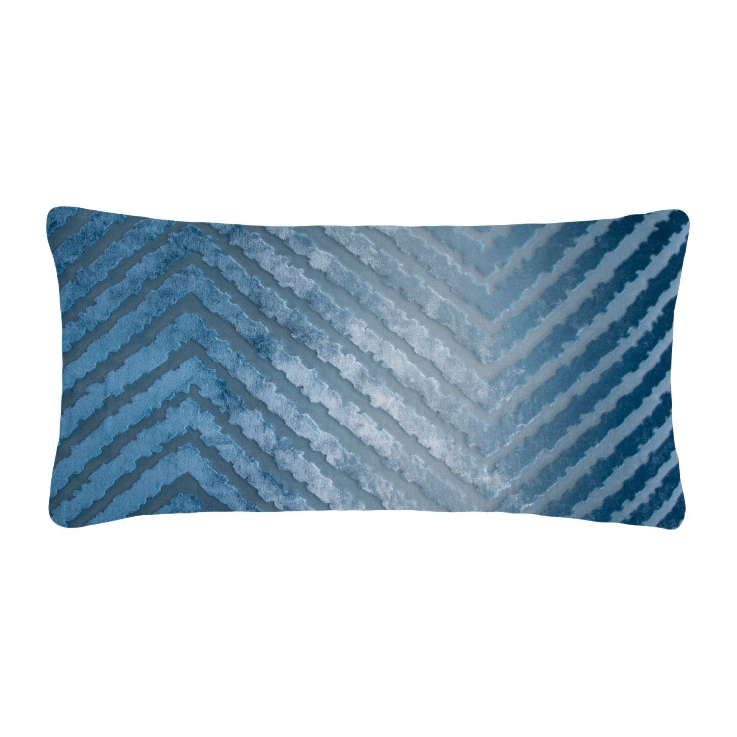 Denim Chevron Velvet Boudoir Pillows by Kevin O'Brien Studio