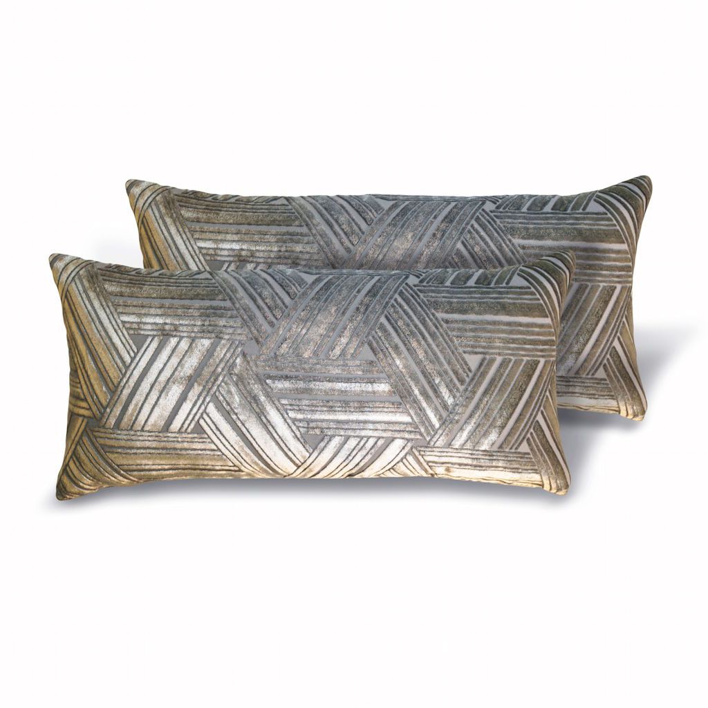 Nickel Entwined Velvet Boudoir Pillow by Kevin O'Brien Studio | Fig Linens