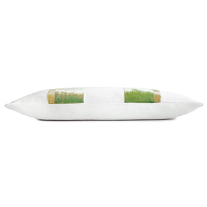 Fig Linens - Grass Stripe Oblong Decorative Pillow by Kevin O'Brien Studio - Side