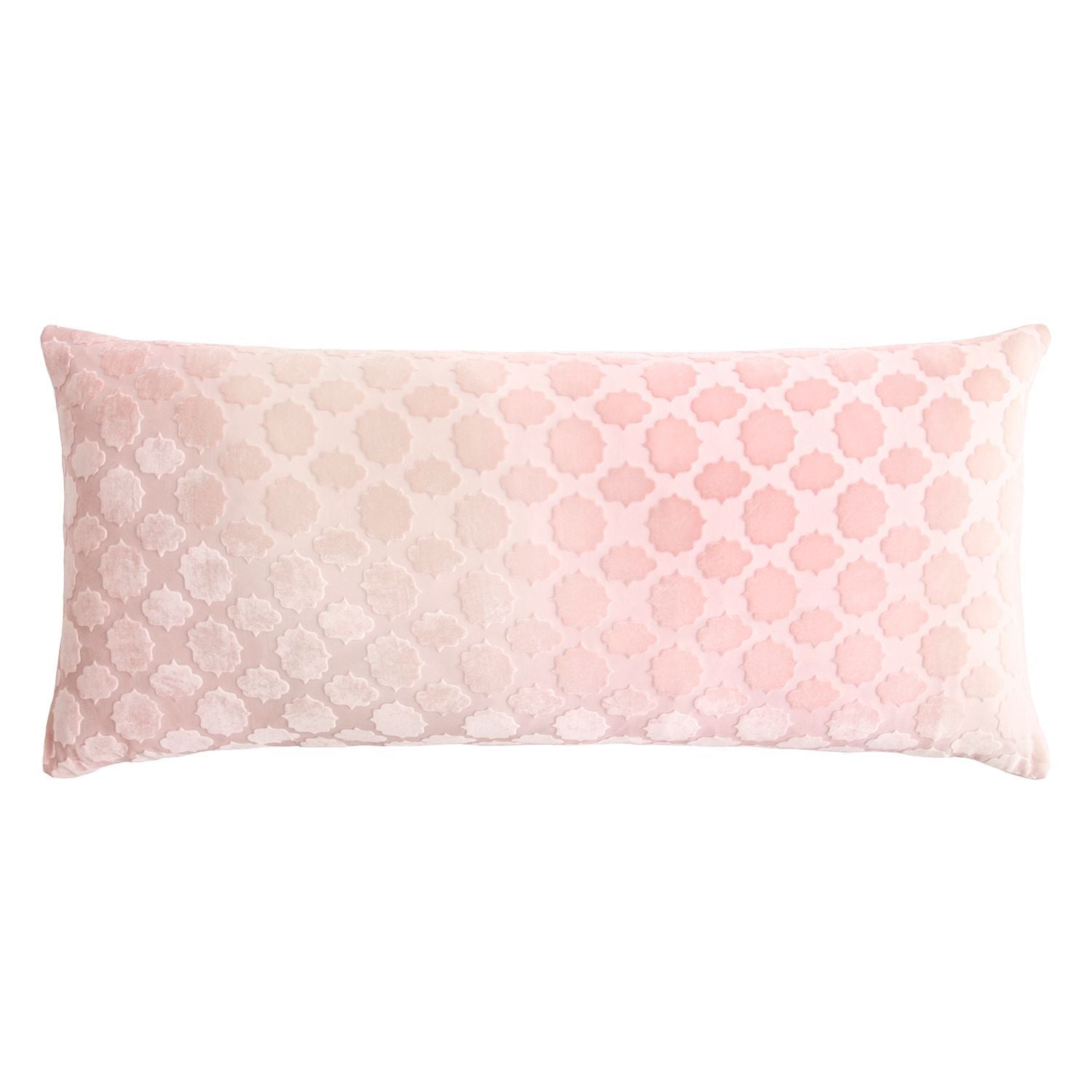 Fig Linens - Mod Fretwork Velvet Blush Boudoir Pillows by Kevin O’Brien Studio