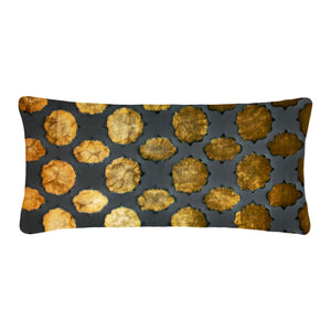 Fig Linens - Mod Fretwork Copper Ivy Velvet Boudoir Pillows