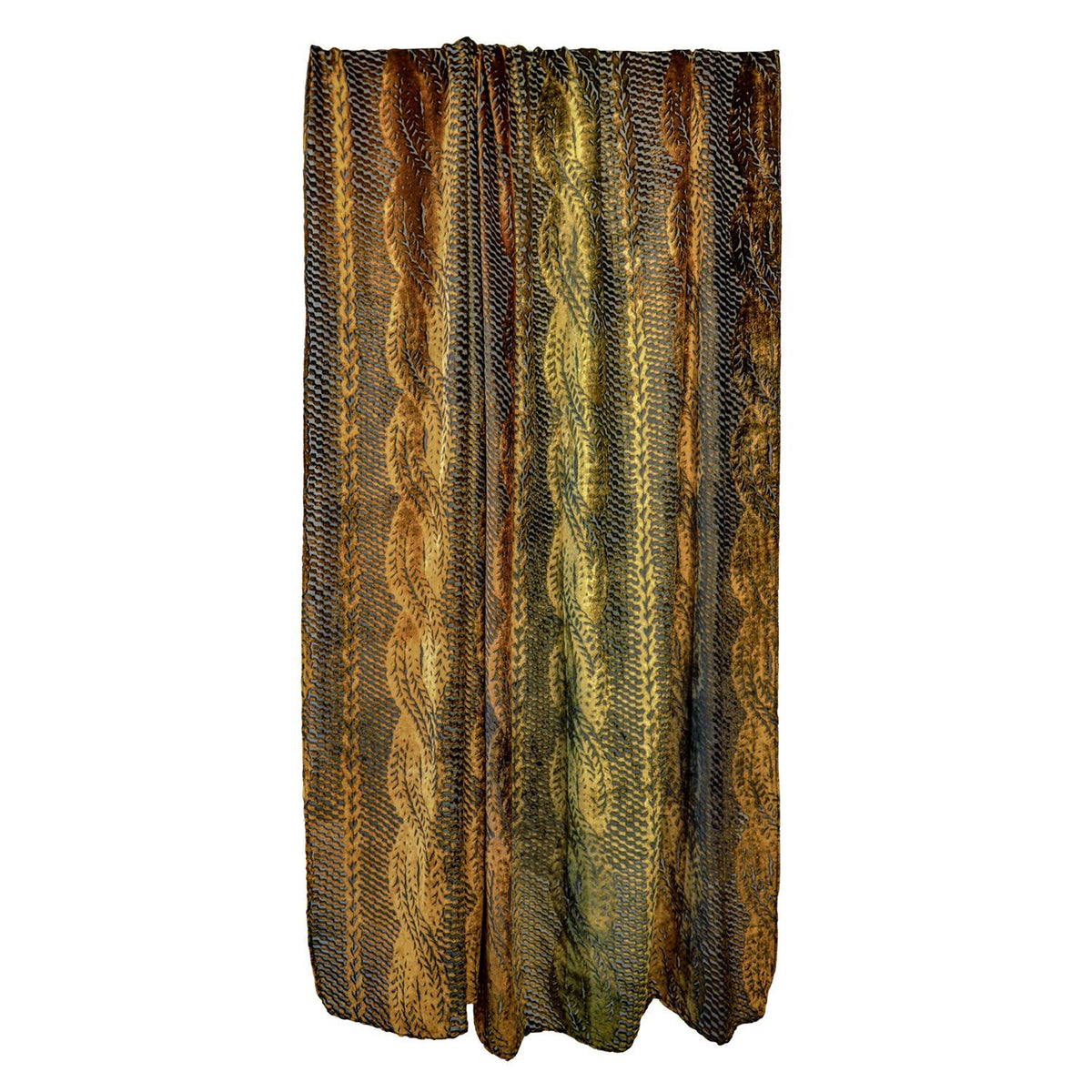 Fig Linens - Copper Ivy Cable Knit Velvet Throw by Kevin O&#39;Brien Studio 