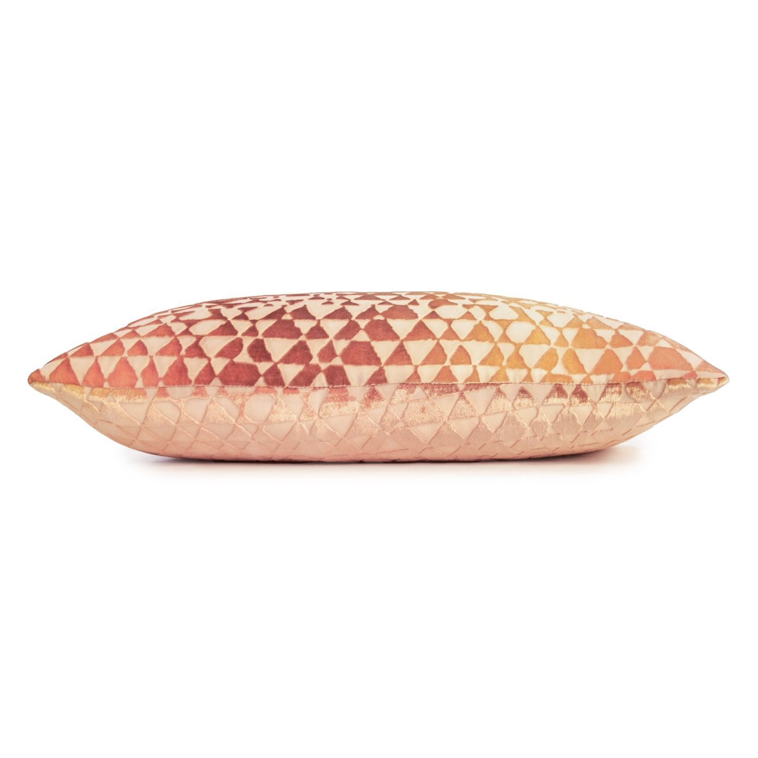 Fig Linens - Sunstone Triangles Velvet Pillow by Kevin O'Brien Studio - Side